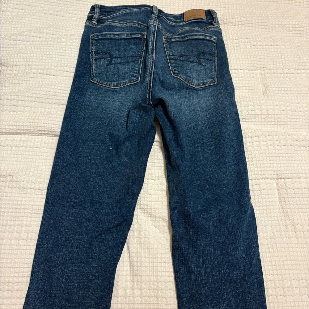 American Eagle Outfitters Dark Wash Super Hi-Rise Jegging - Picture 2 of 5